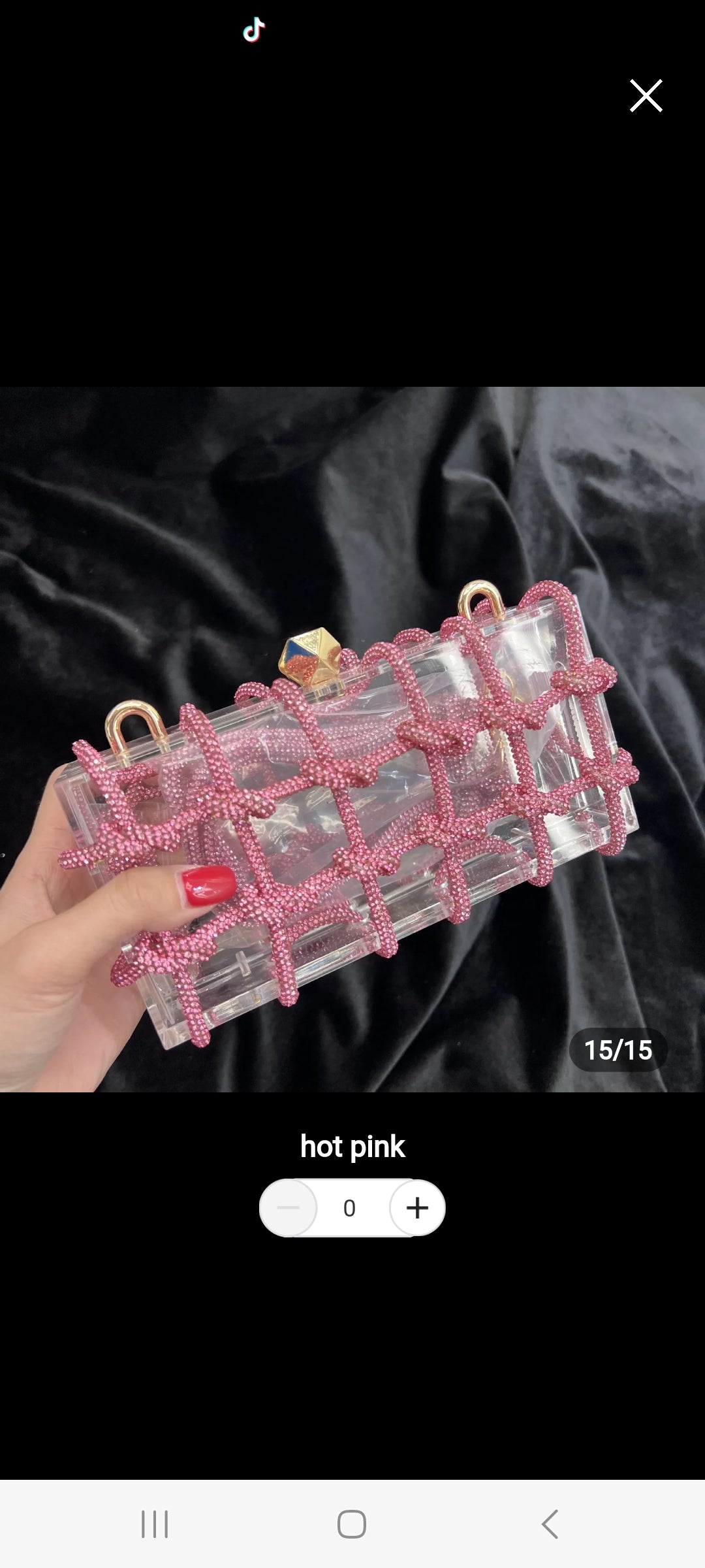 Luxury Rhinstone Acrylic knotted  clutch